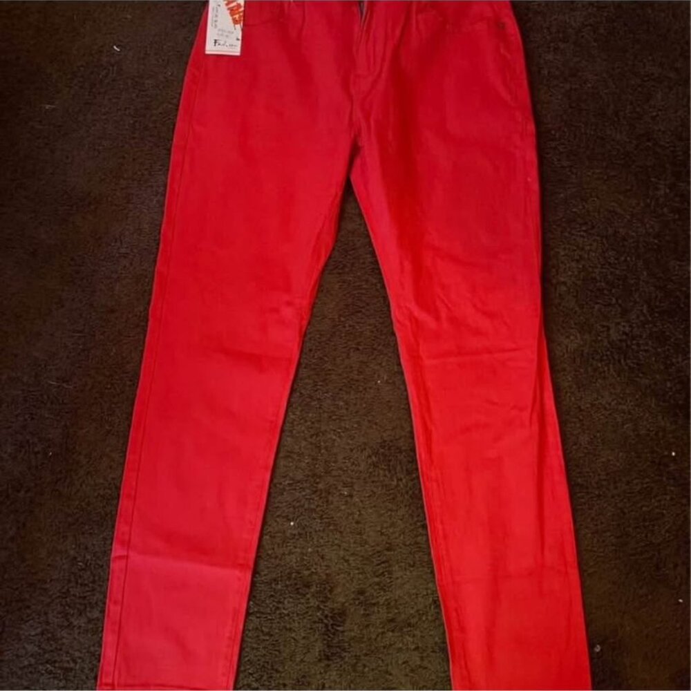 MENS RED SKINNY JEANS SIZE 36